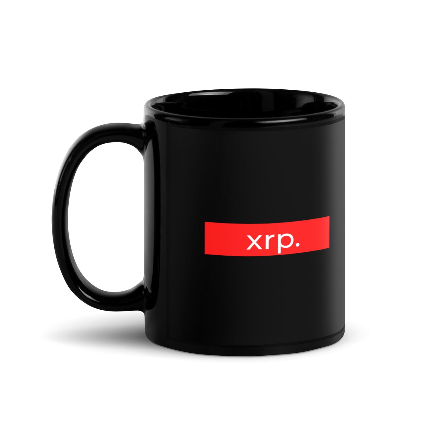 XRP Red Stripe Black Glossy Mug