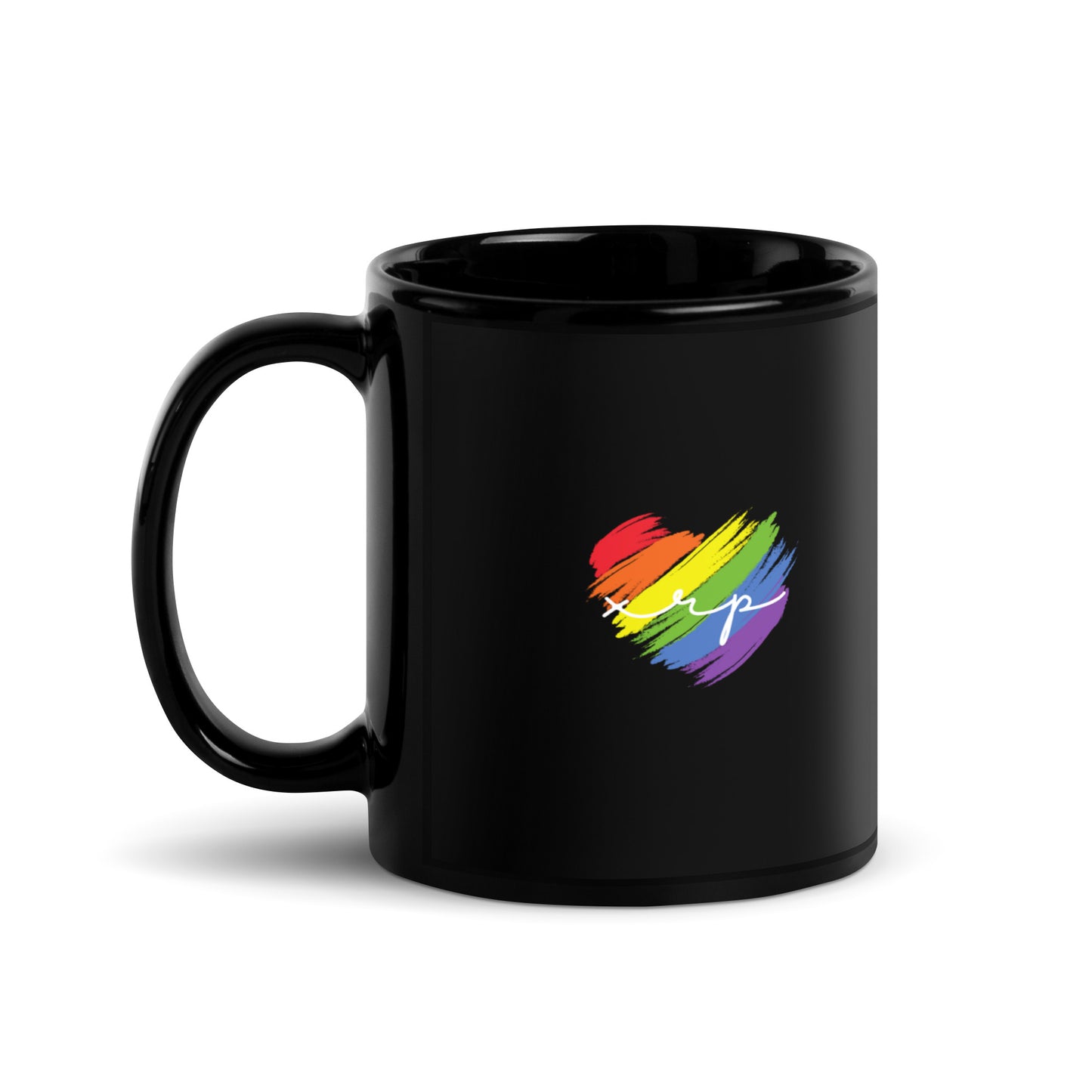 XRP Heart Black Glossy Mug