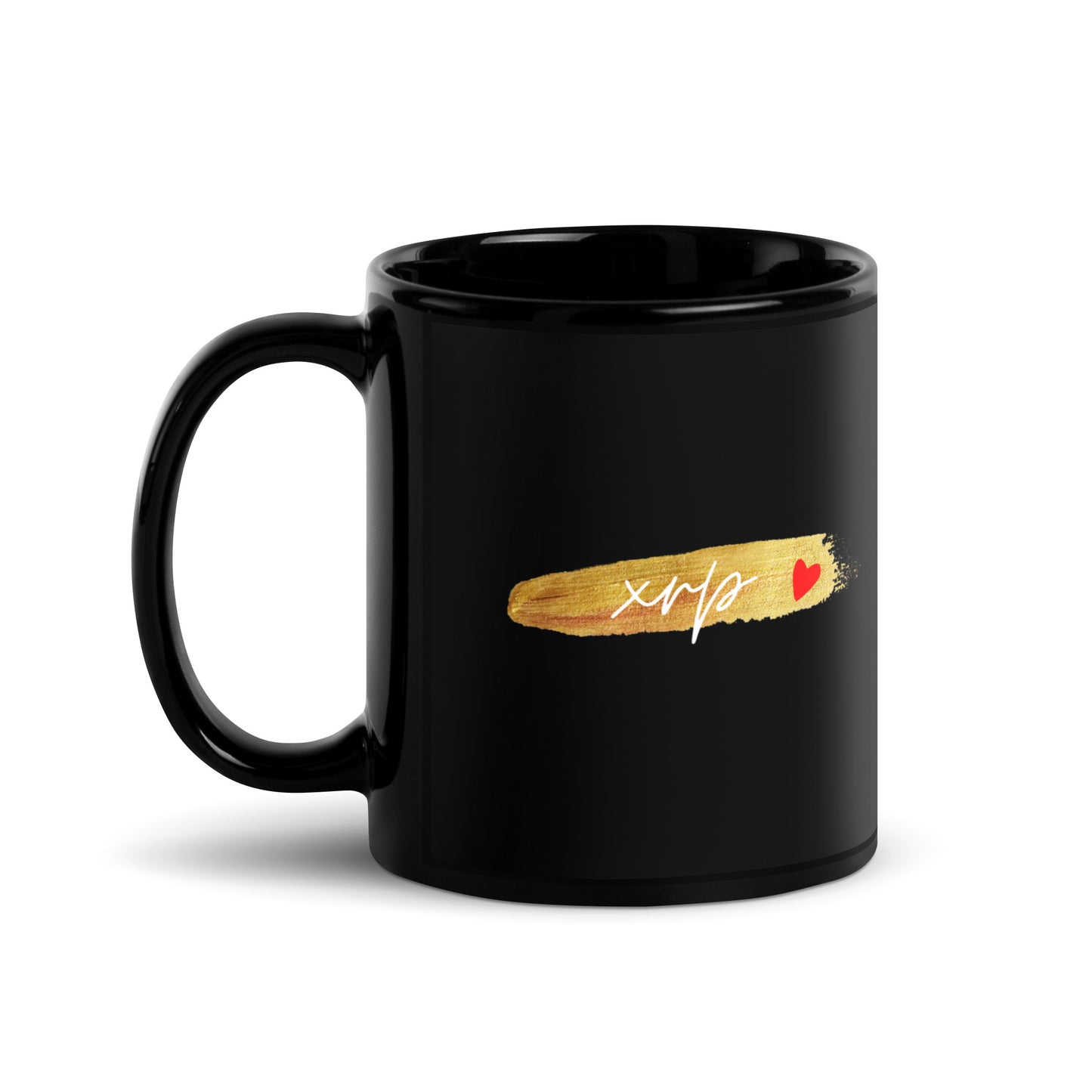 XRP Gold Black Glossy Mug
