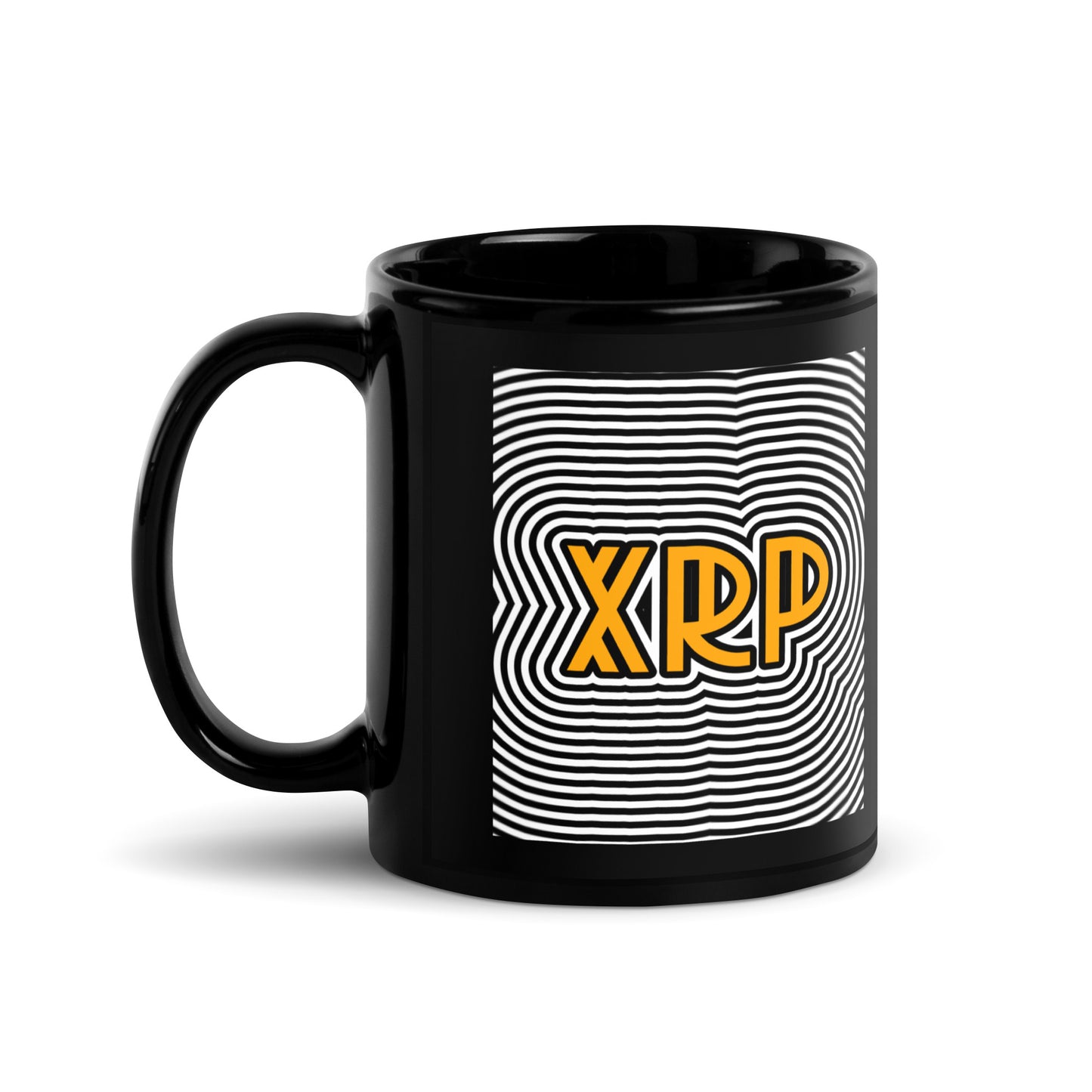 XRP Abstract Black Glossy Mug