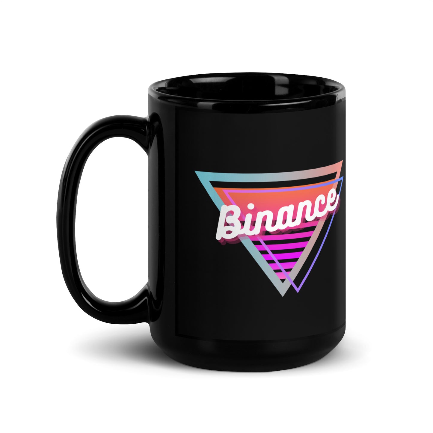 Binance To The Moon Black glossy mug