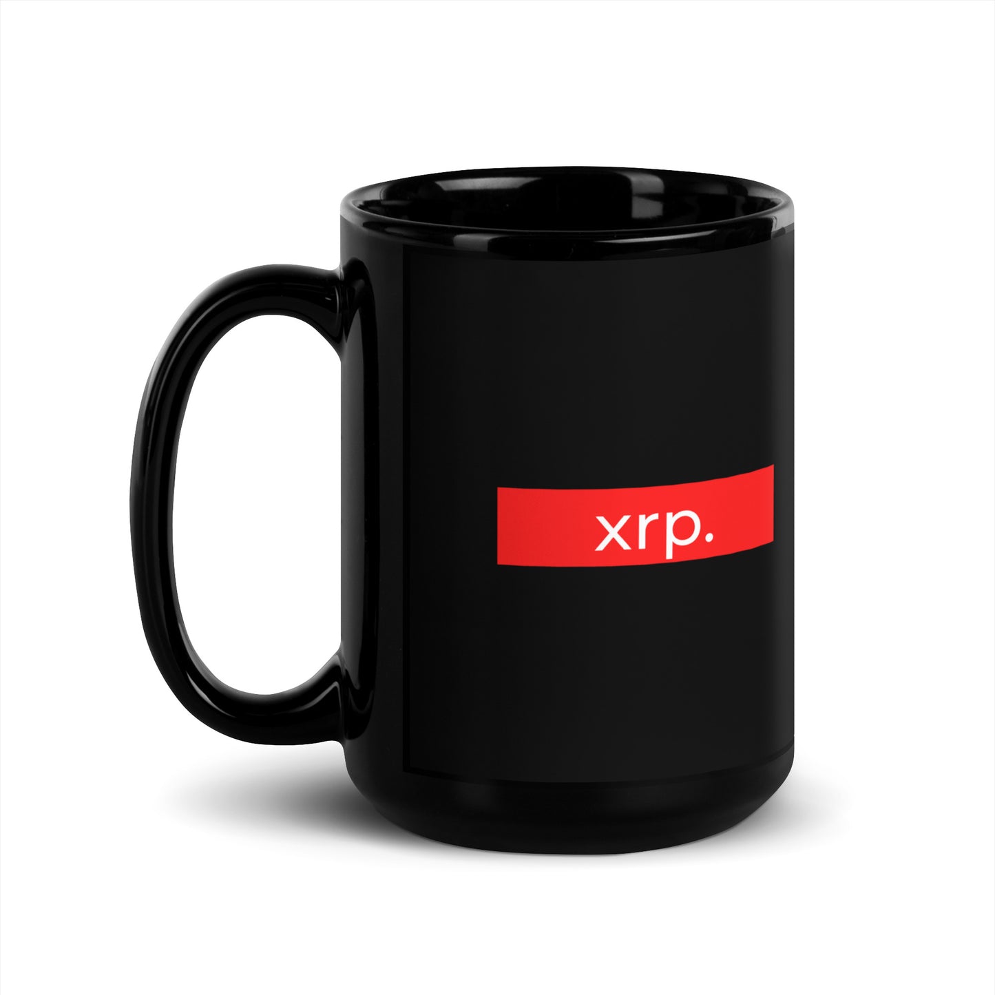 XRP Red Stripe Black Glossy Mug