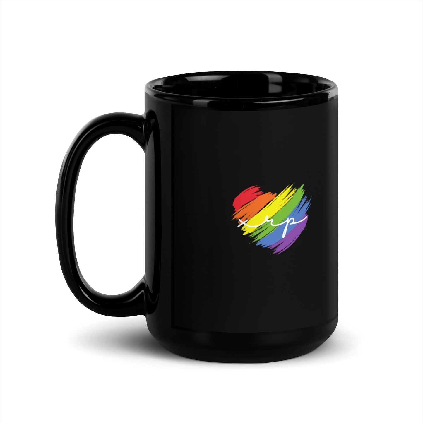 XRP Heart Black Glossy Mug