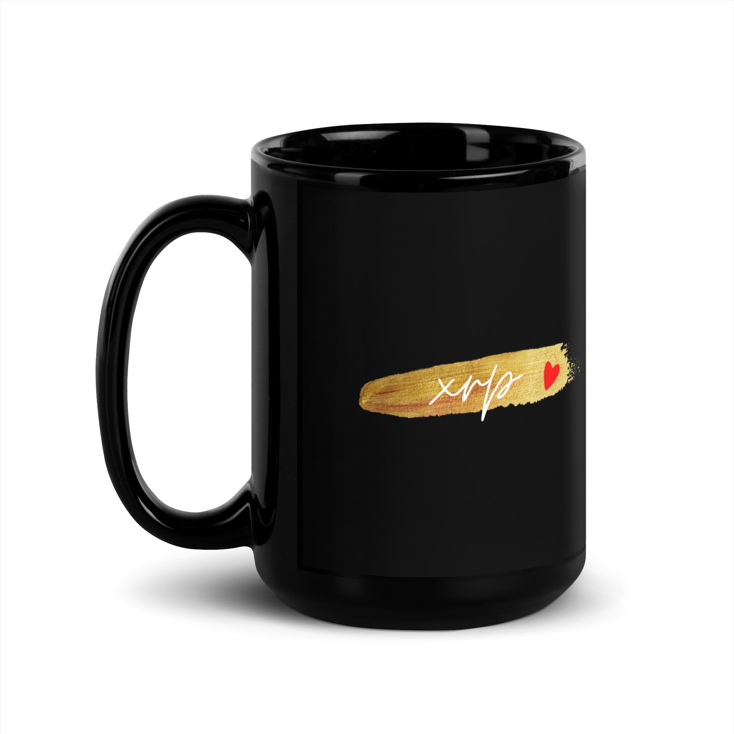 XRP Gold Black Glossy Mug