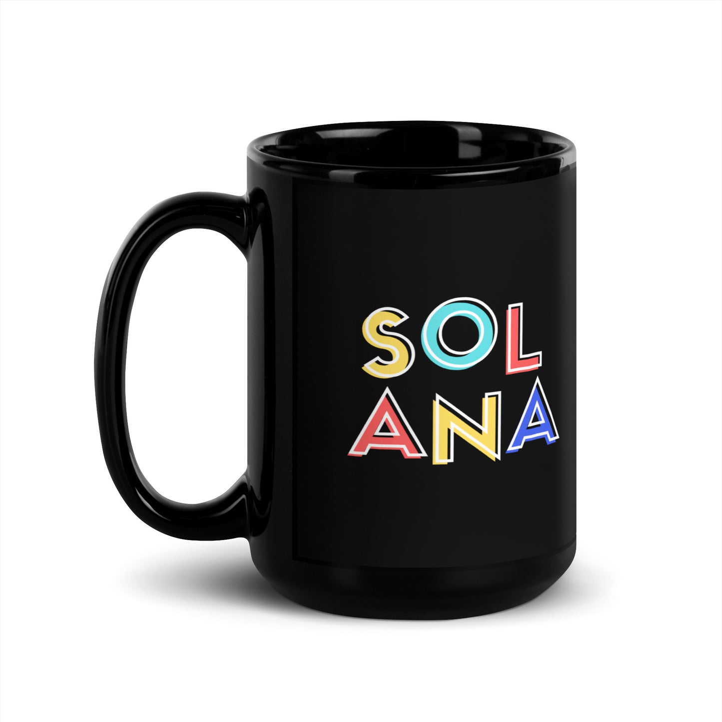 Solana Colors Black Glossy Mug