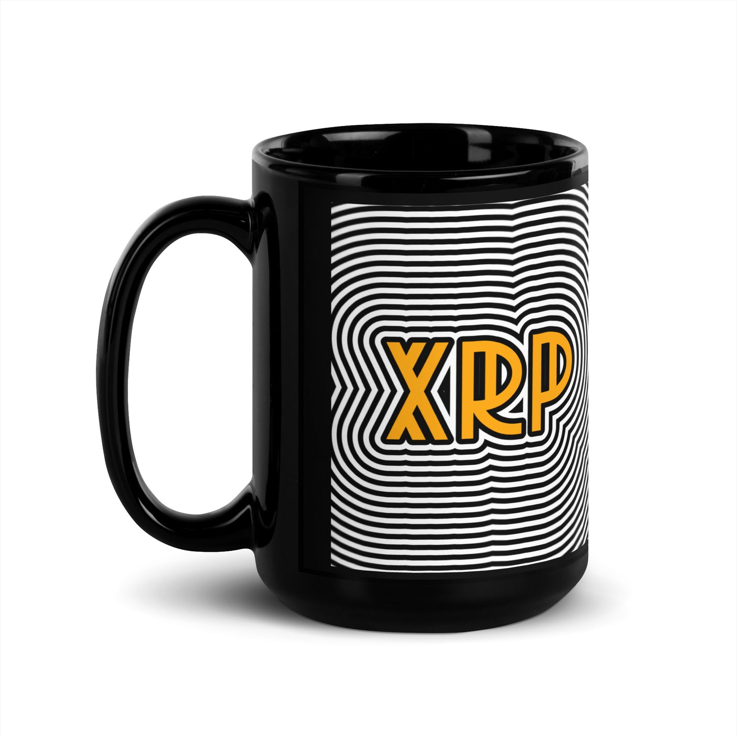 XRP Abstract Black Glossy Mug