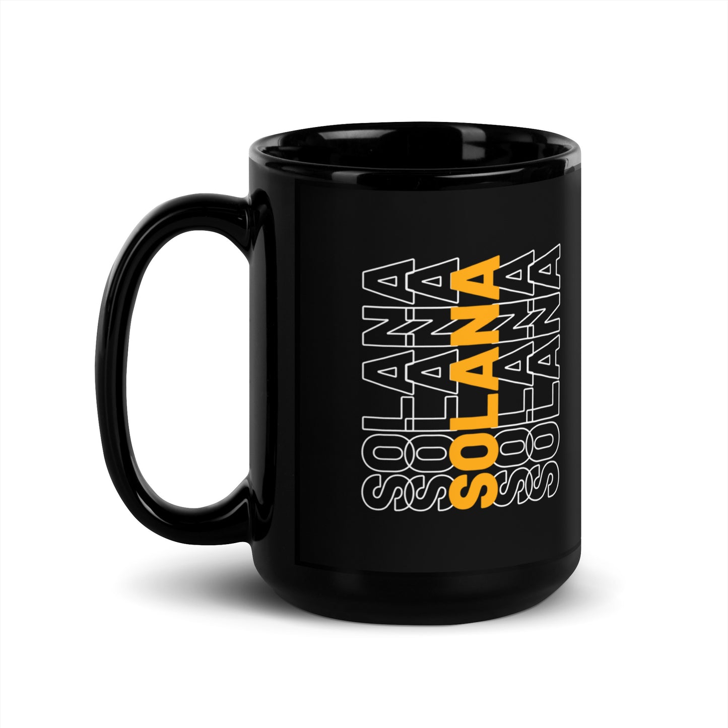 Solana Black Glossy Mug