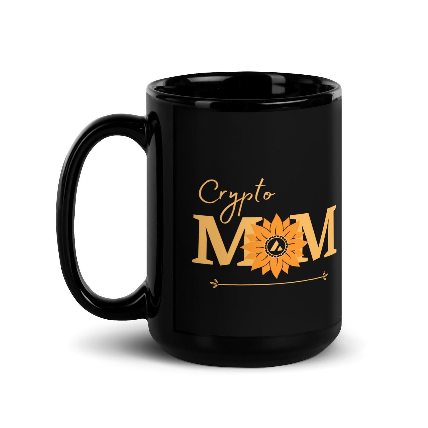 Avalanche Crypto Mom Black Glossy Mug
