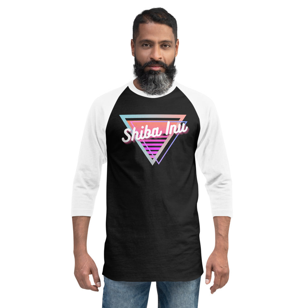 Shiba Inu Neon Triangle Raglan Shirt