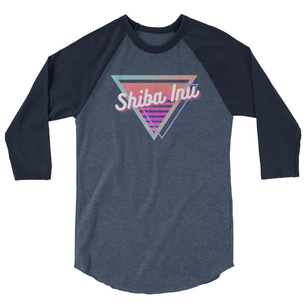 Shiba Inu Neon Triangle Raglan Shirt