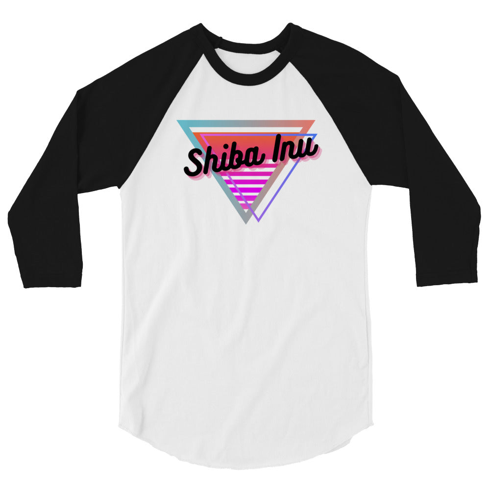 Shiba Inu Neon Triangle Raglan Shirt
