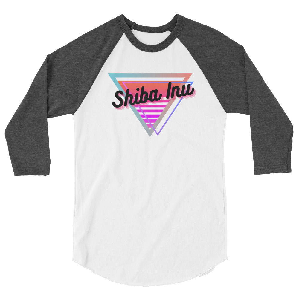 Shiba Inu Neon Triangle Raglan Shirt