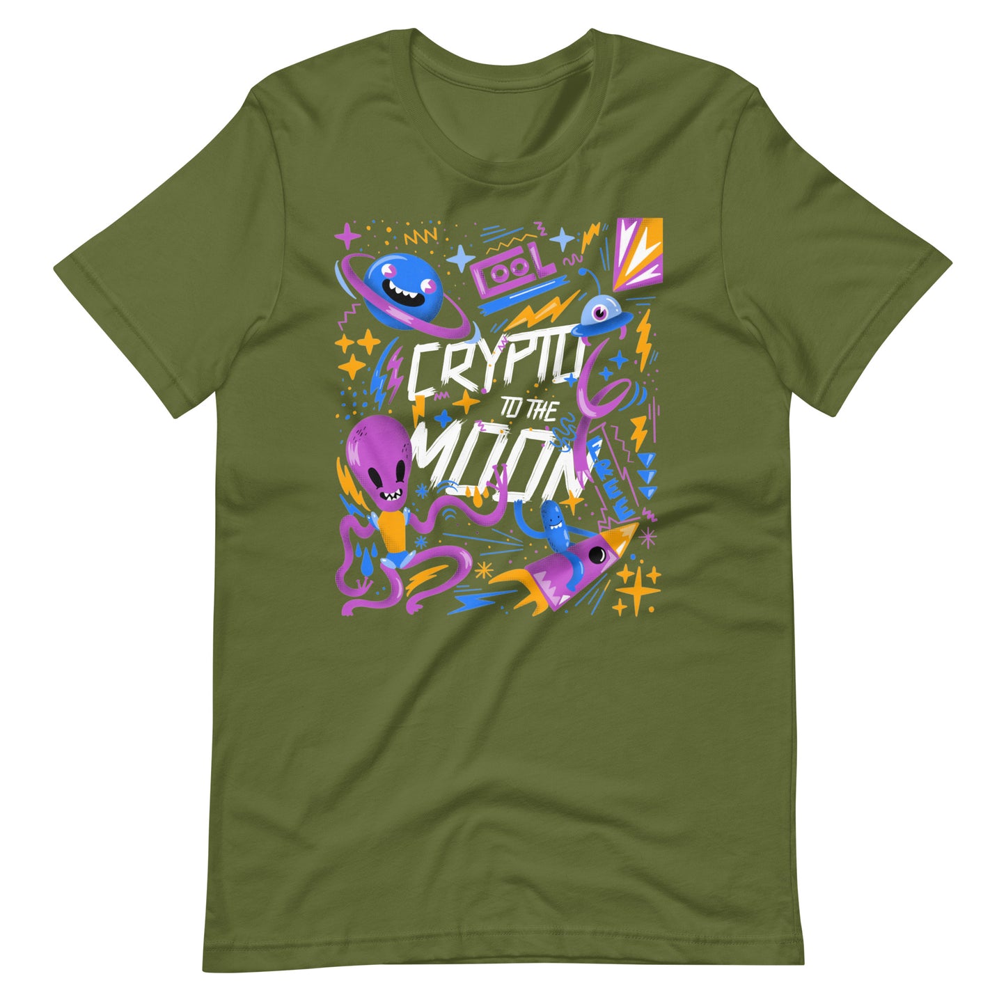 Crypto To The Moon Aliens Unisex t-shirt
