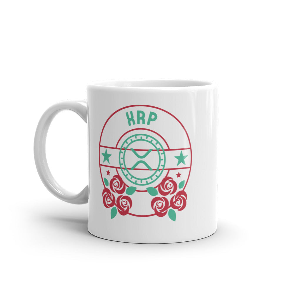 Rosy XRP White glossy mug