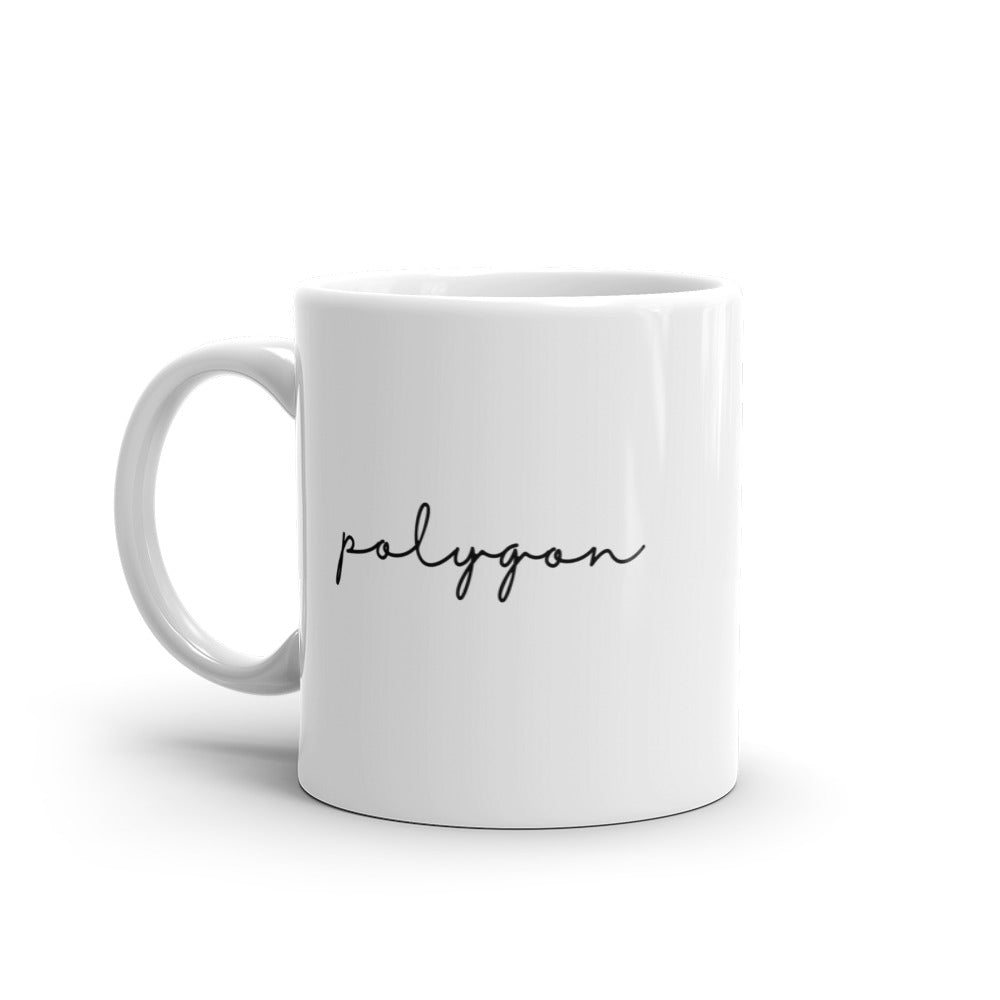 Polygon White glossy mug