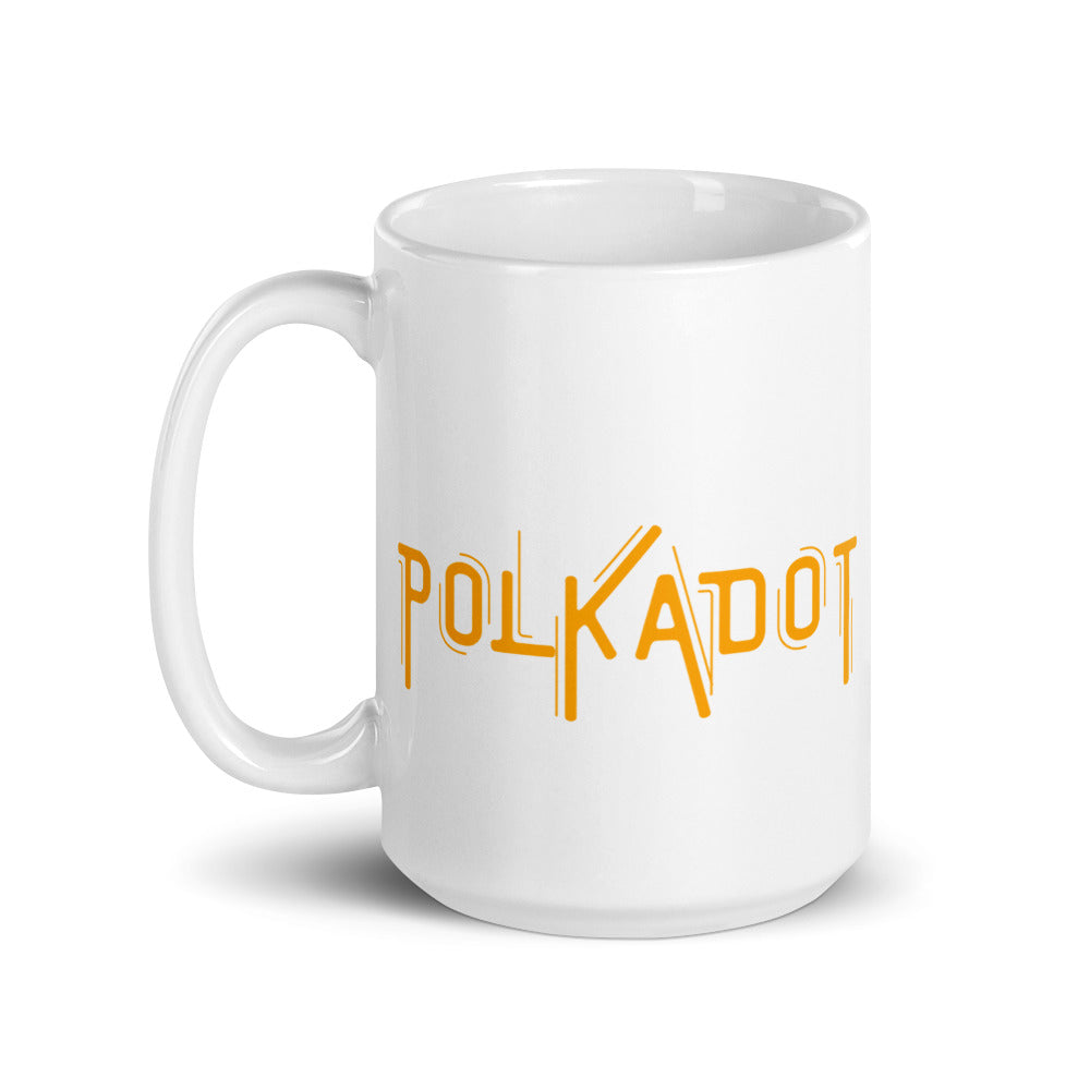 Polkadot Electrifying White glossy mug