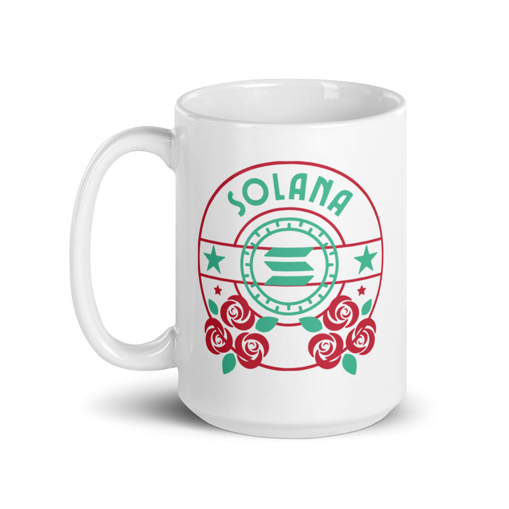 Rosy Solana White glossy mug
