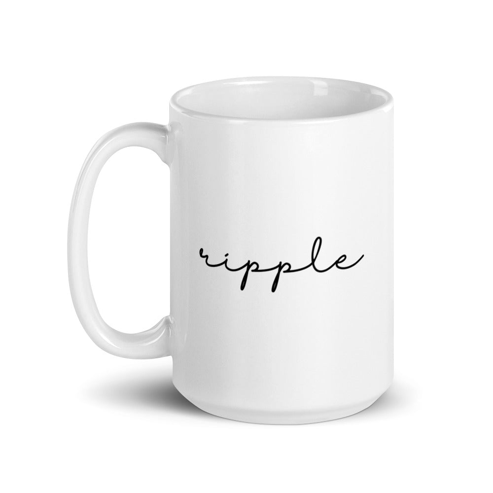 Ripple White glossy mug
