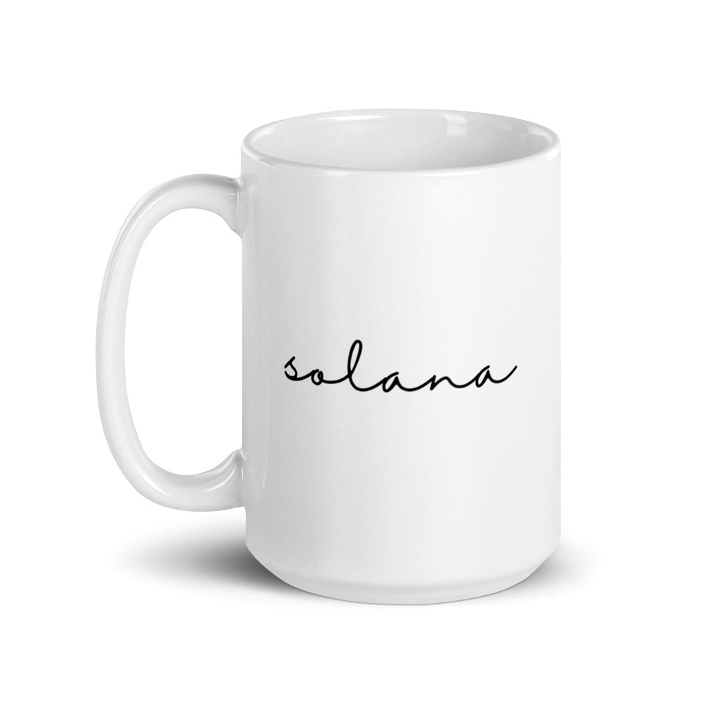 Solana White glossy mug