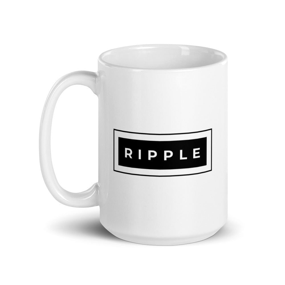 Ripple Black Stripe White glossy mug