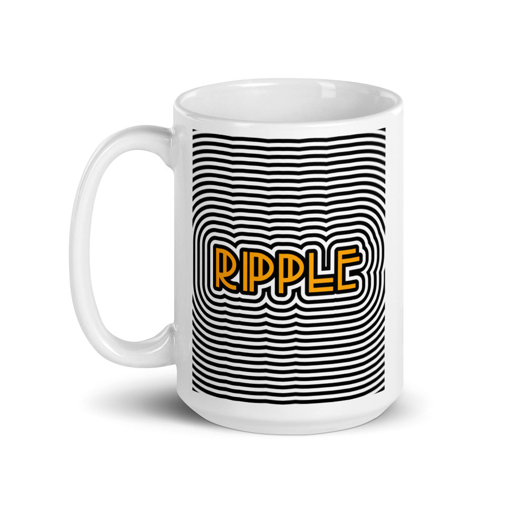 Ripple Abstract White glossy mug