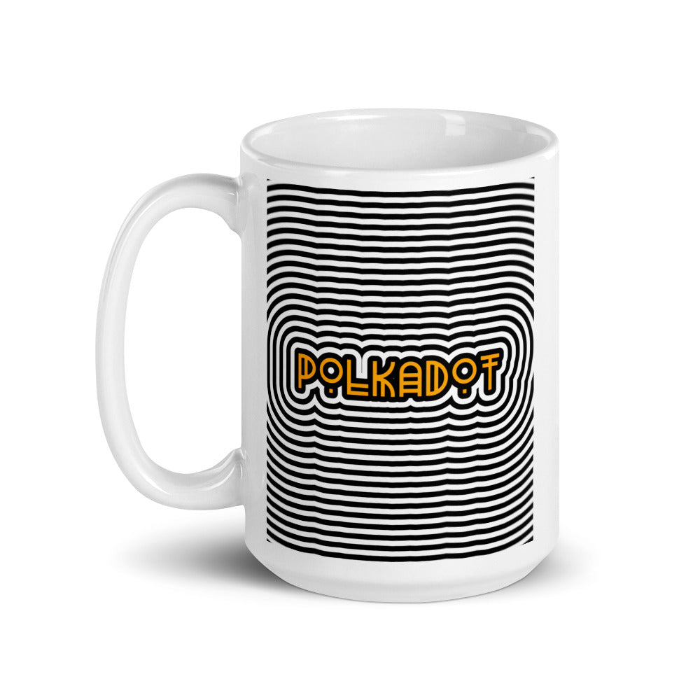 Polkadot Abstract White glossy mug