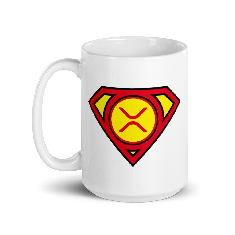 XRP Super Crypto White glossy mug