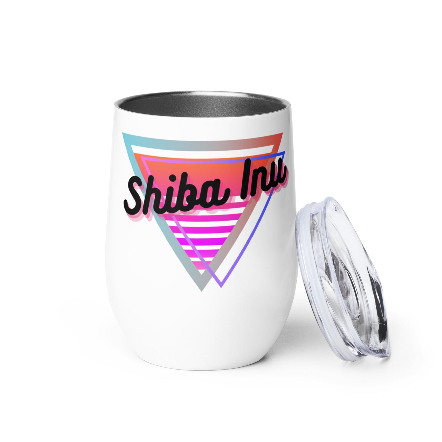 Shiba Inu Neon Triangle Wine Tumbler