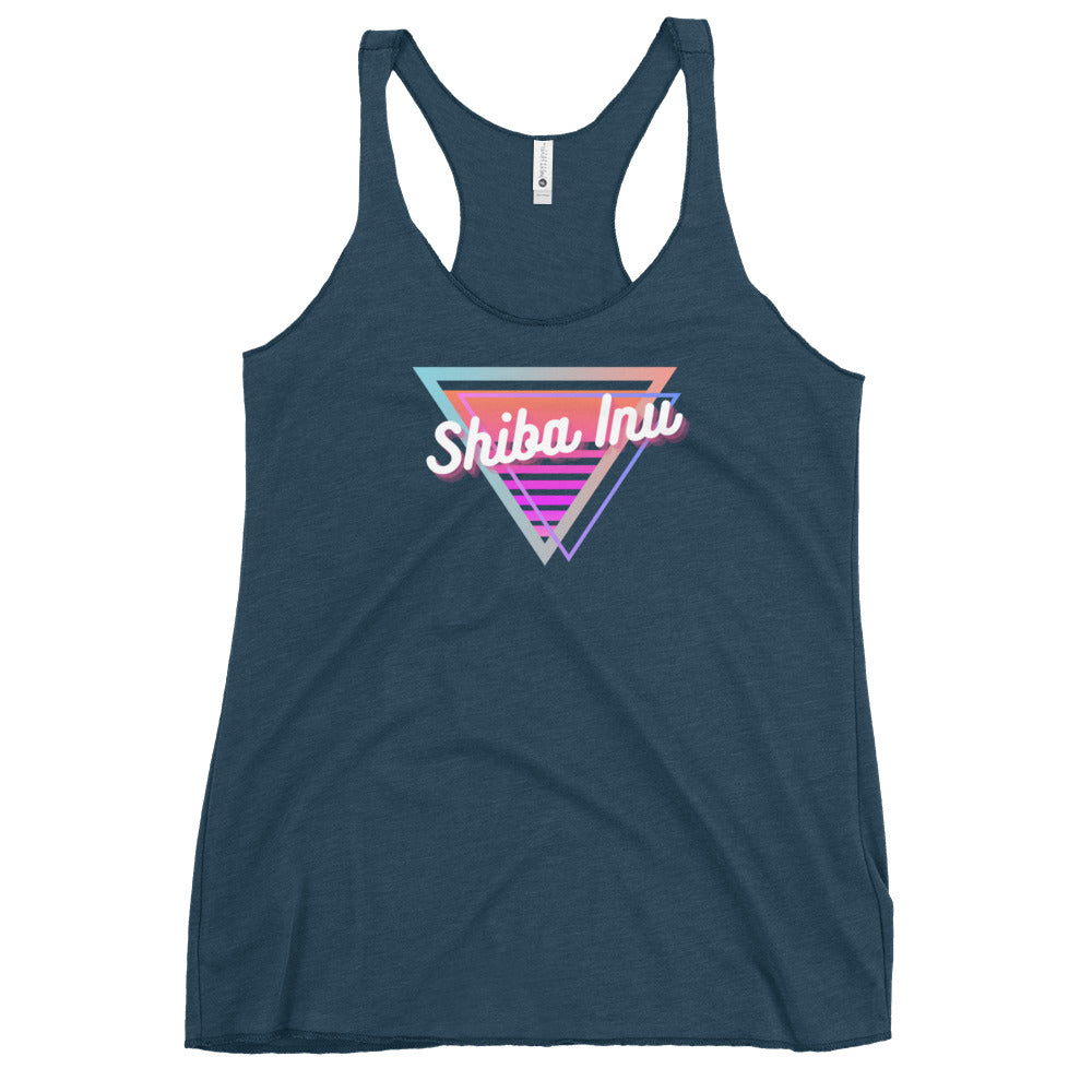 Shiba Inu Neon Triangle Women's Racerback Tank