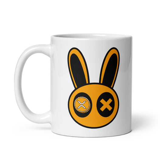 XRP Rabbit White glossy mug
