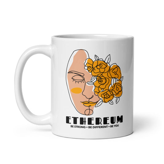 Ethereum We Are Beautiful White glossy mug