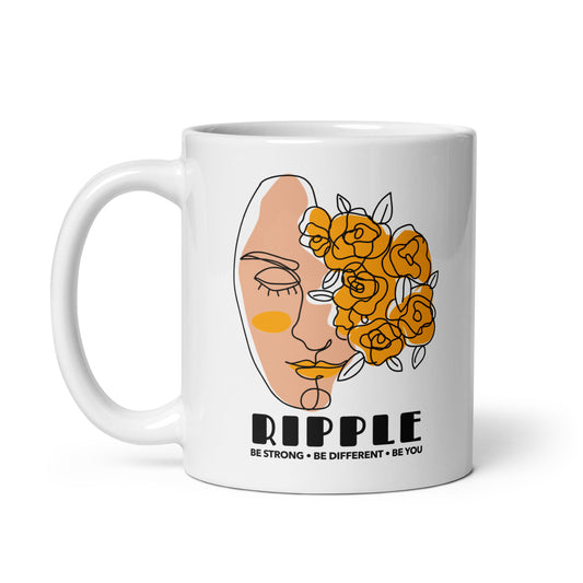 Ripple We Are Beautiful White glossy mug