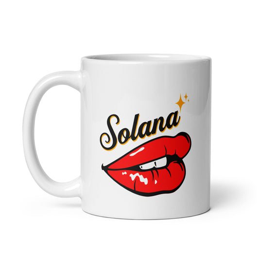 Solana Hot Lips White glossy mug