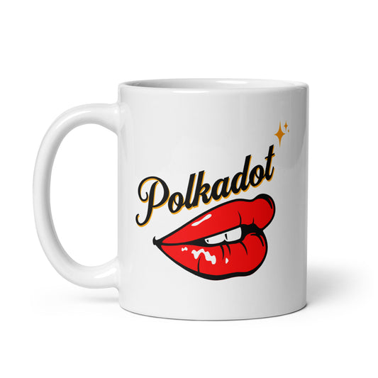 Polkadot Hot Lips White glossy mug