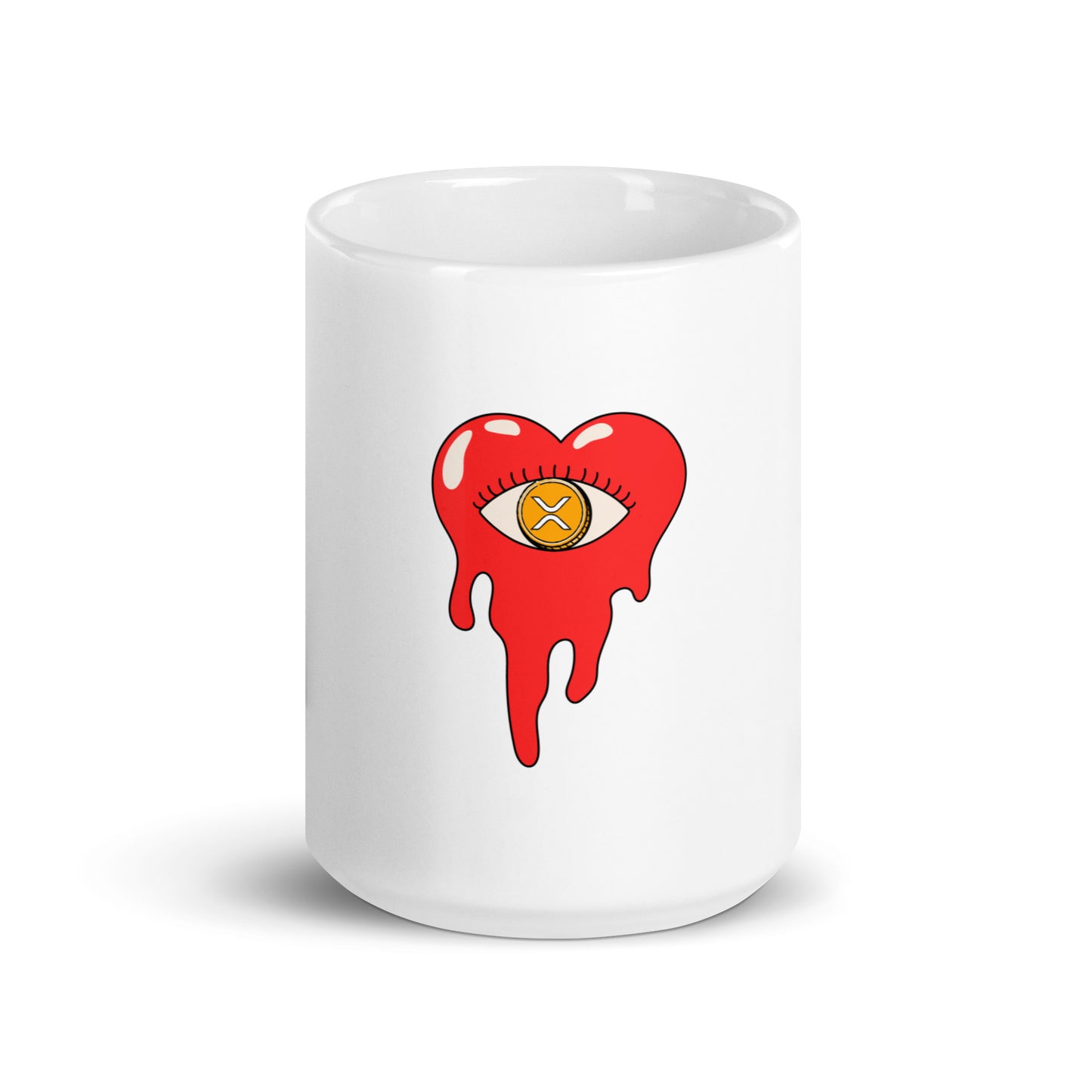 XRP Bleeding Heart White glossy mug