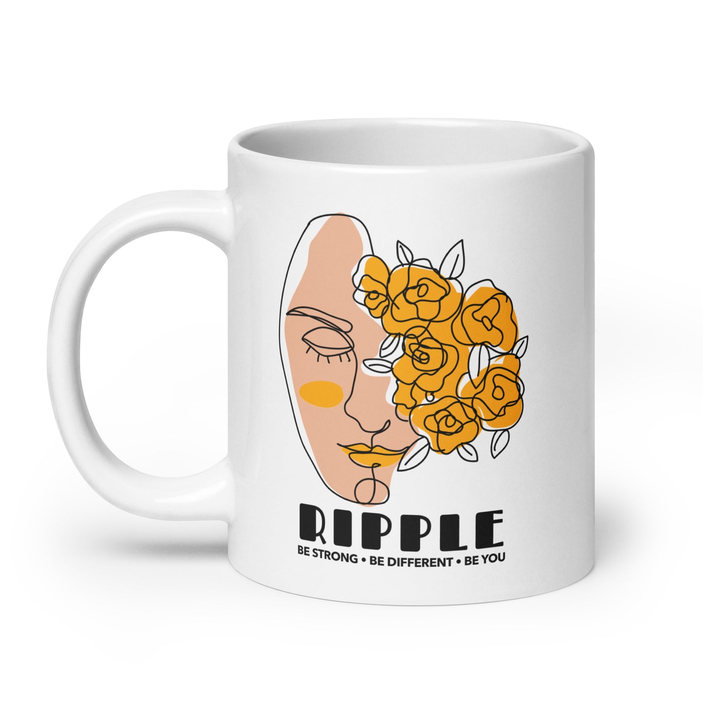 Ripple We Are Beautiful White glossy mug