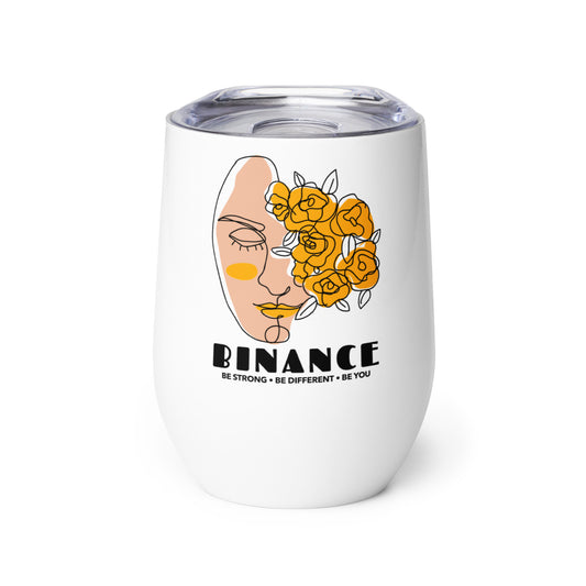 Binance We Are Beautiful White Wine Tumbler