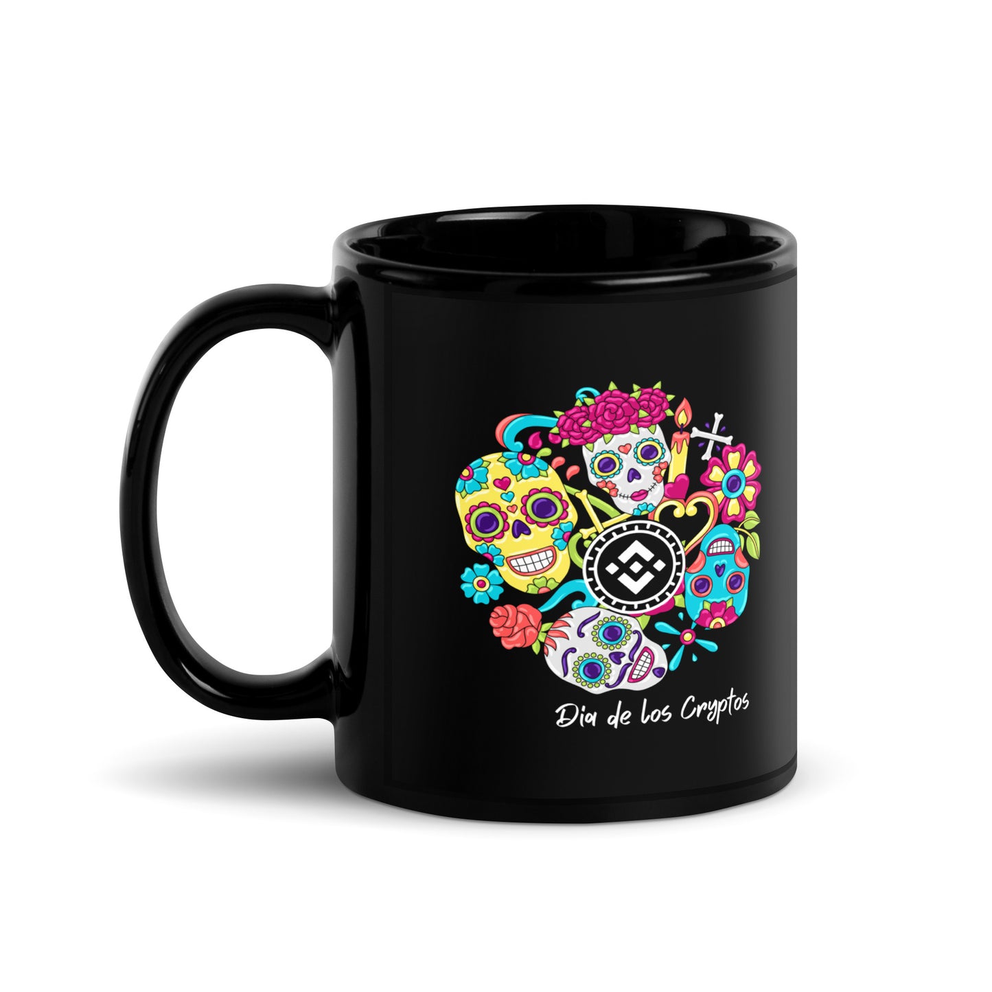 Dia De Los Cryptos (Binance) Black Glossy Mug