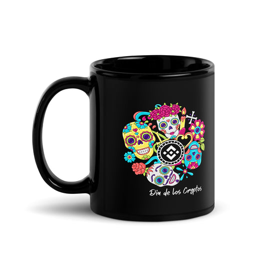 Dia De Los Cryptos (Binance) Black Glossy Mug