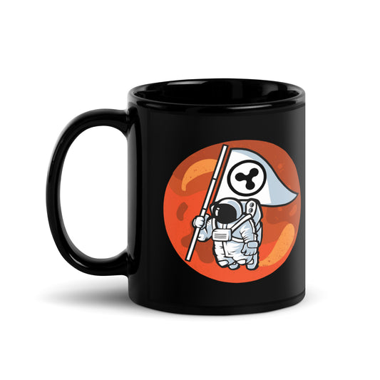 Ripple To The Moon Black glossy mug