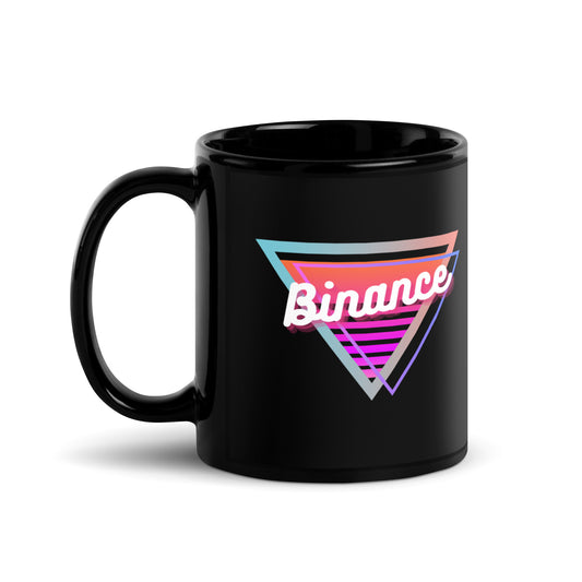Binance To The Moon Black glossy mug