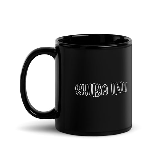 Shiba Inu Clear Black Glossy Mug