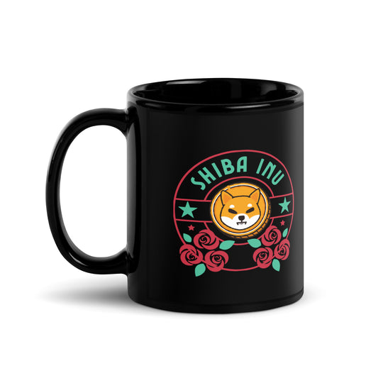 Rosy Shiba Inu Black Glossy Mug