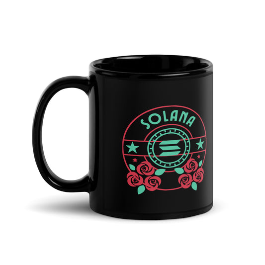 Rosy Solana Black Glossy Mug