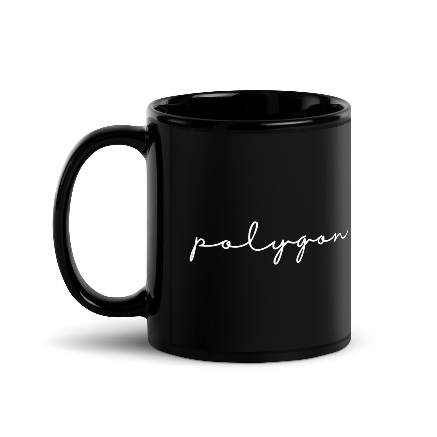 Polygon Black Glossy Mug