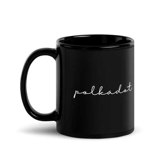 Polkadot Black Glossy Mug