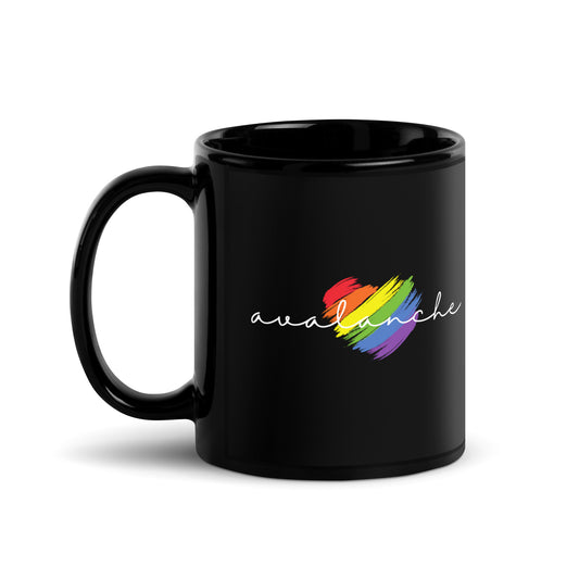 Avalanche Heart Black Glossy Mug