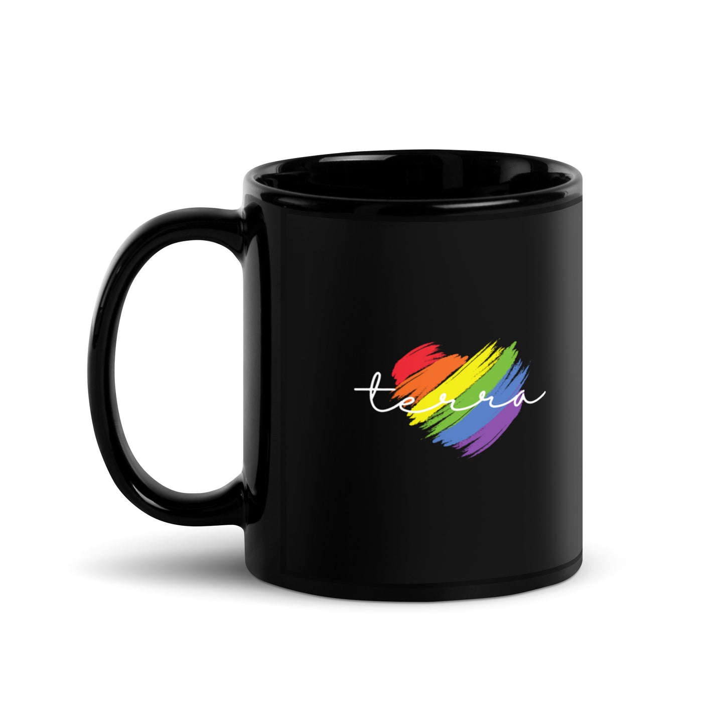 Terra Heart Black Glossy Mug