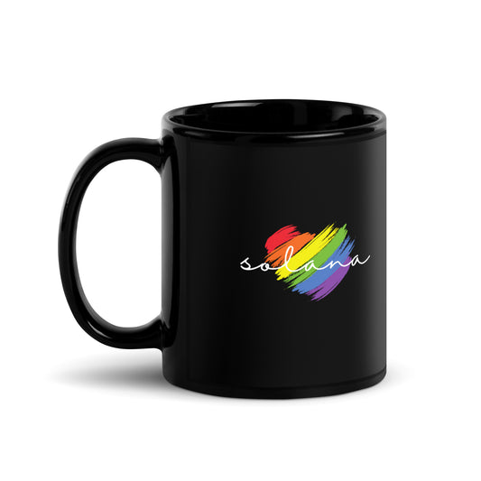 Solana Heart Black Glossy Mug
