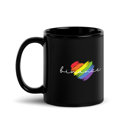 Binance Heart Black Glossy Mug